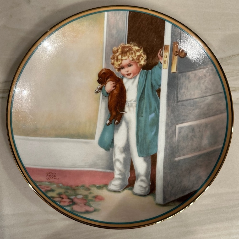 Bessie Pease Gutmann Good Morning Art Collector Plate A Child’s Best Friend 618